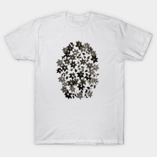 Black and White Bougainvillea Blossoms T-Shirt